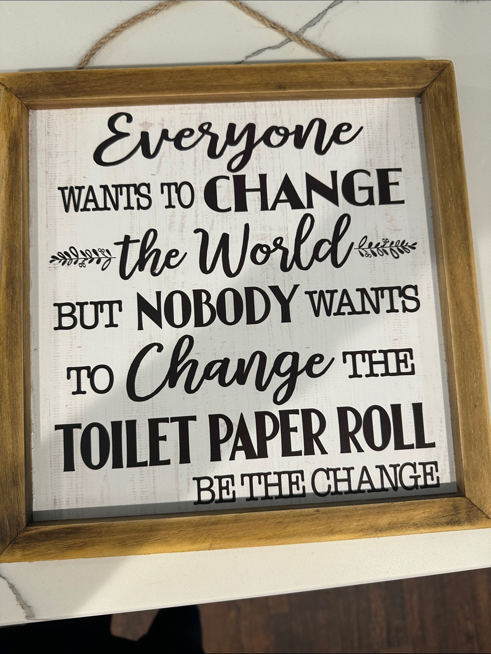 Hobby Lobby Black and Brown Framed 'Be The Change' Wall Sign